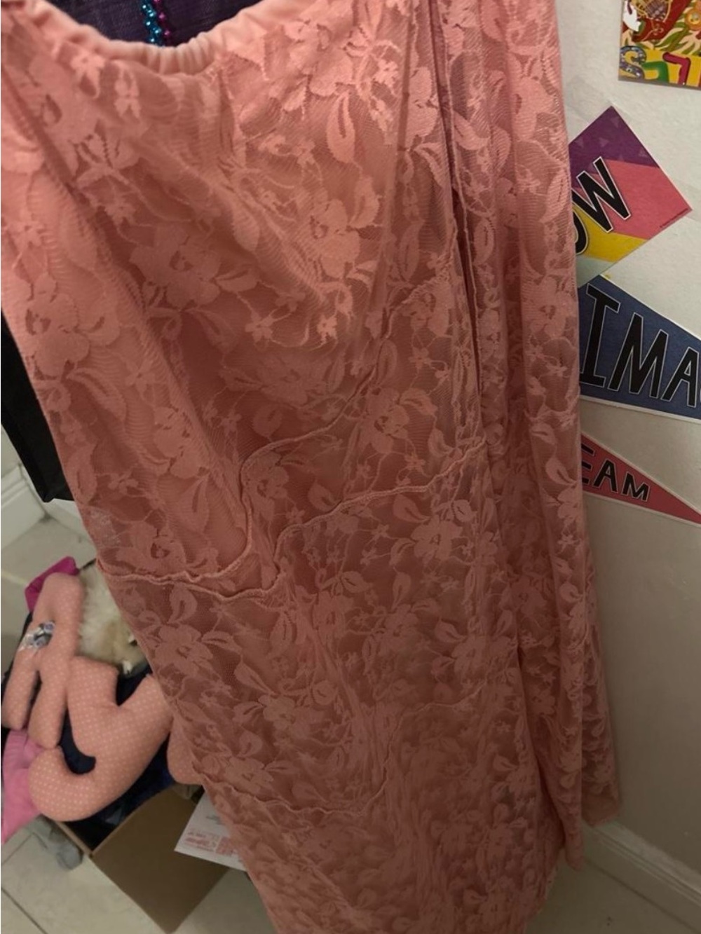 Target Floral Lace Maxi Skirt in Dusty Rose